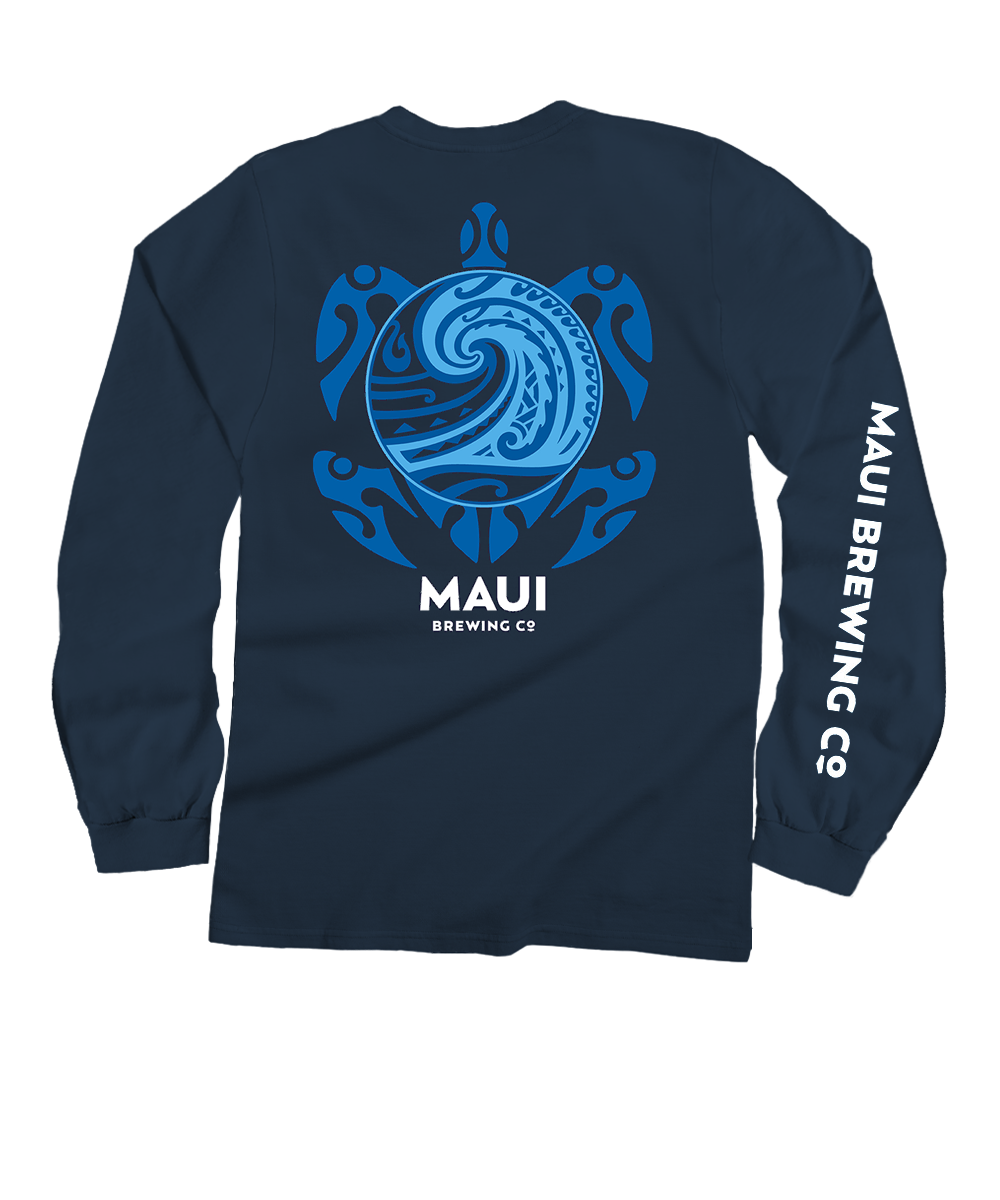 Maui Brewing Co New Big Swell - Navy Long Sleeve Crewneck T-Shirt 1 Maui Brewing Co New Big Swell - Navy Long Sleeve Crewneck T-Shirt