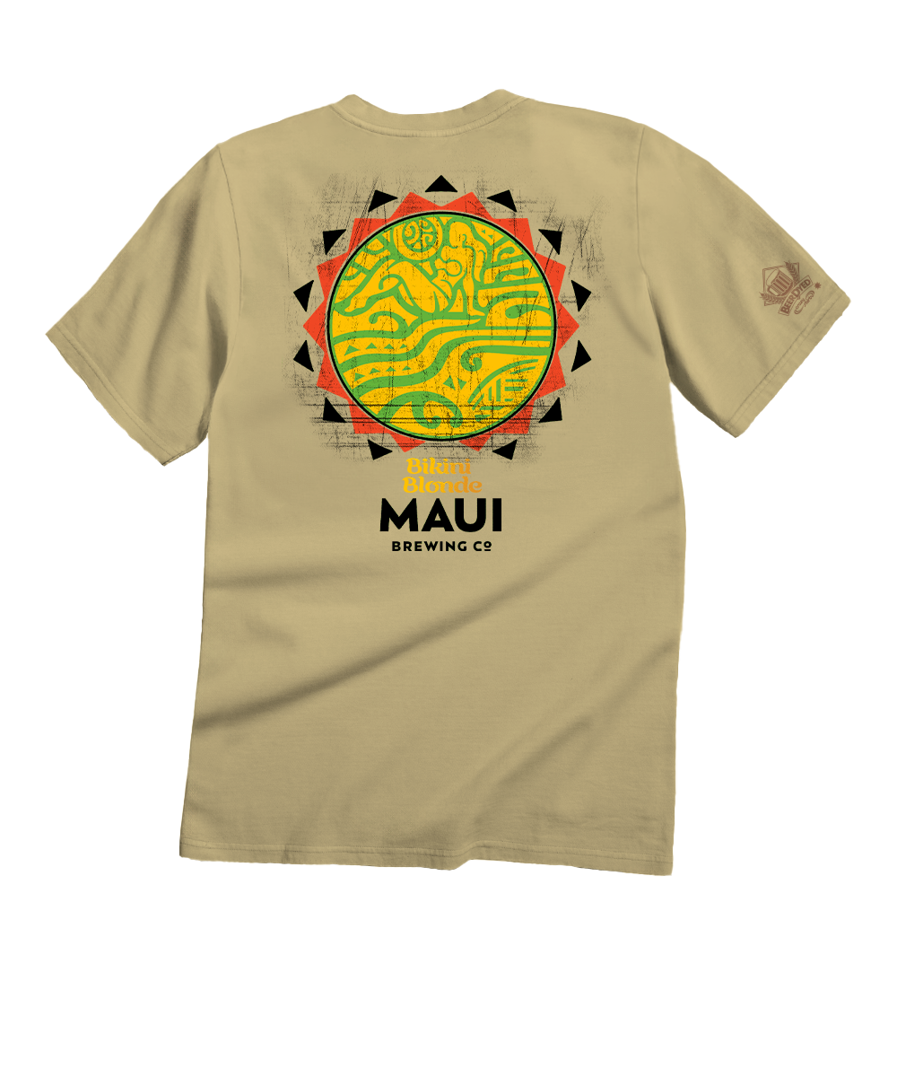 Maui Brewing Co New Bikini Blonde - Beer Dyed Short Sleeve Crewneck T-Shirt 1 Maui Brewing Co New Bikini Blonde - Beer Dyed Short Sleeve Crewneck T-Shirt