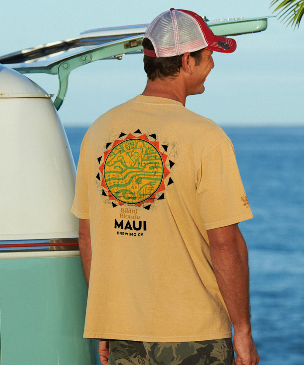 Maui Brewing Co New Bikini Blonde - Beer Dyed Short Sleeve Crewneck T-Shirt 2 Maui Brewing Co New Bikini Blonde - Beer Dyed Short Sleeve Crewneck T-Shirt