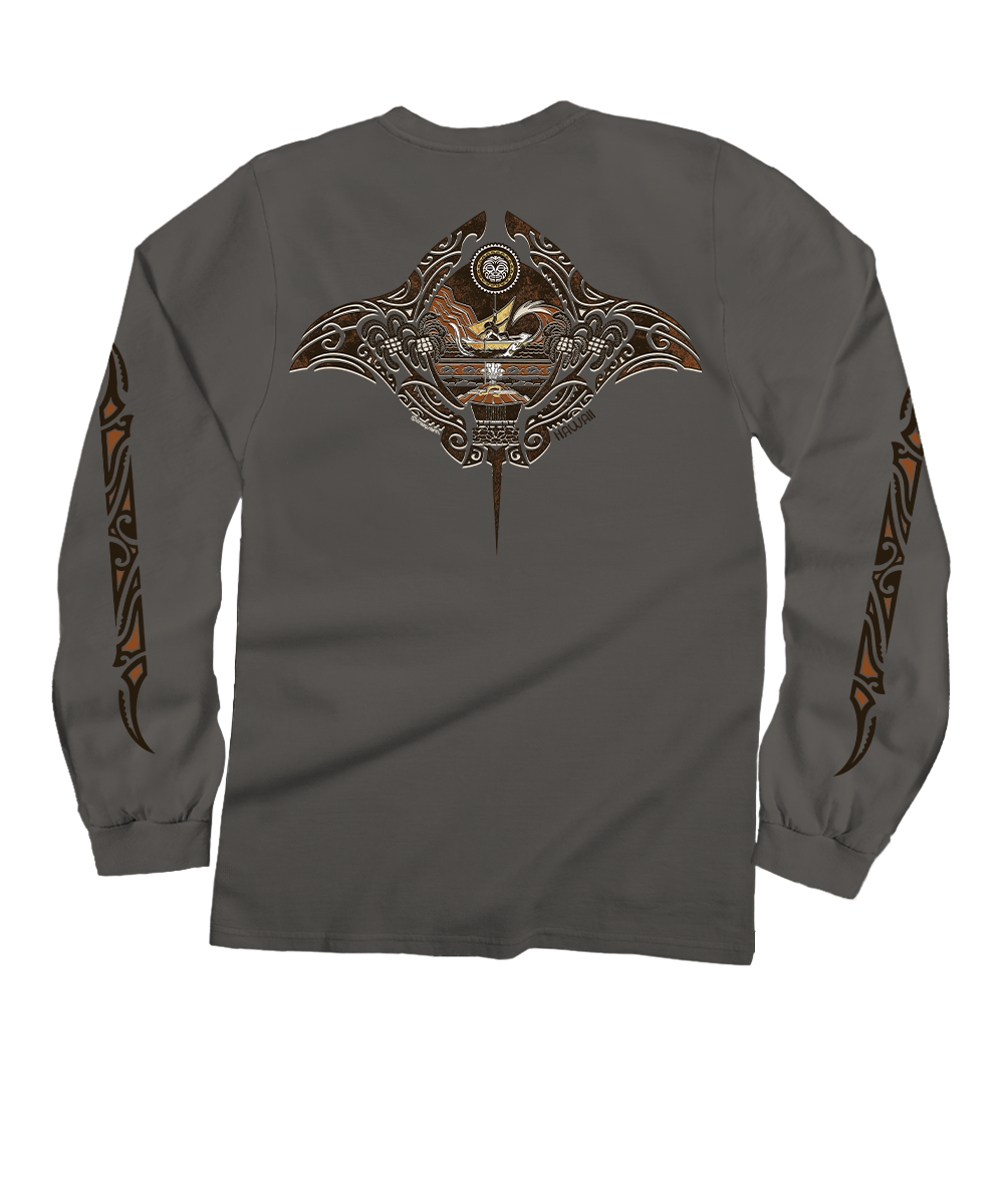 Maui Legend - Crater Dyed® Long Sleeve Crewneck T-Shirt 1 Maui Legend - Crater Dyed® Long Sleeve Crewneck T-Shirt