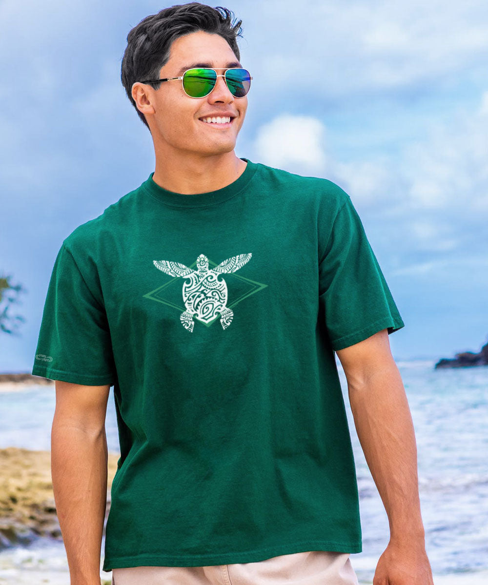 Moana Honu - Forest Green Short Sleeve Crewneck T-Shirt 2 Moana Honu - Forest Green Short Sleeve Crewneck T-Shirt