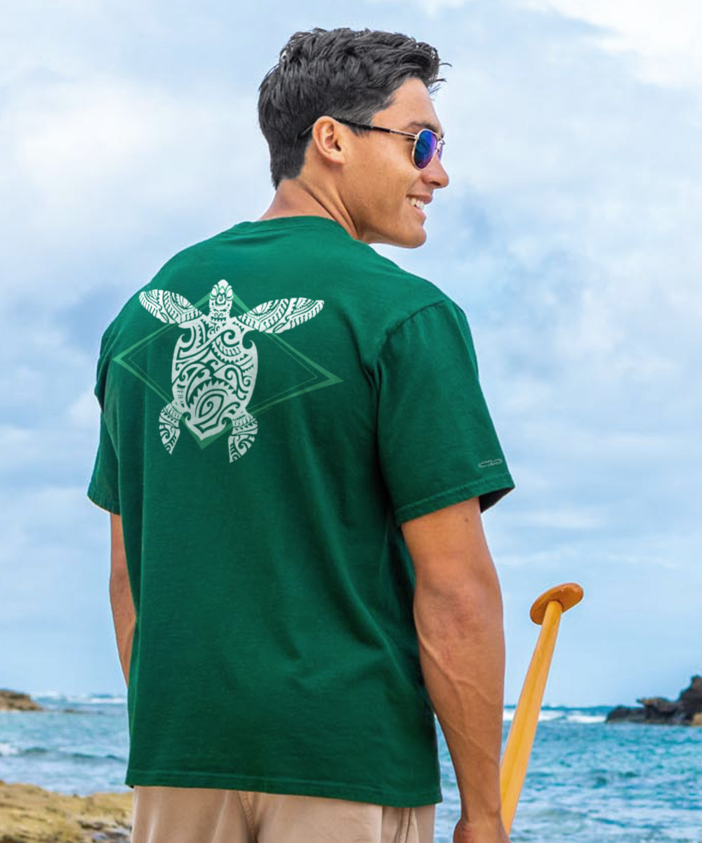 Moana Honu - Forest Green Short Sleeve Crewneck T-Shirt 3 Moana Honu - Forest Green Short Sleeve Crewneck T-Shirt