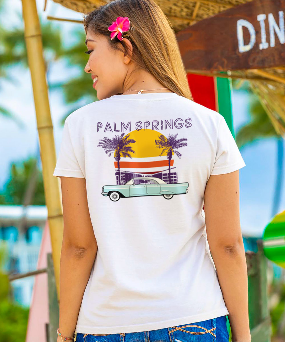 Mod Palm Springs - Coconut Dyed Short Sleeve Crewneck T-Shirt 2 Mod Palm Springs - Coconut Dyed Short Sleeve Crewneck T-Shirt