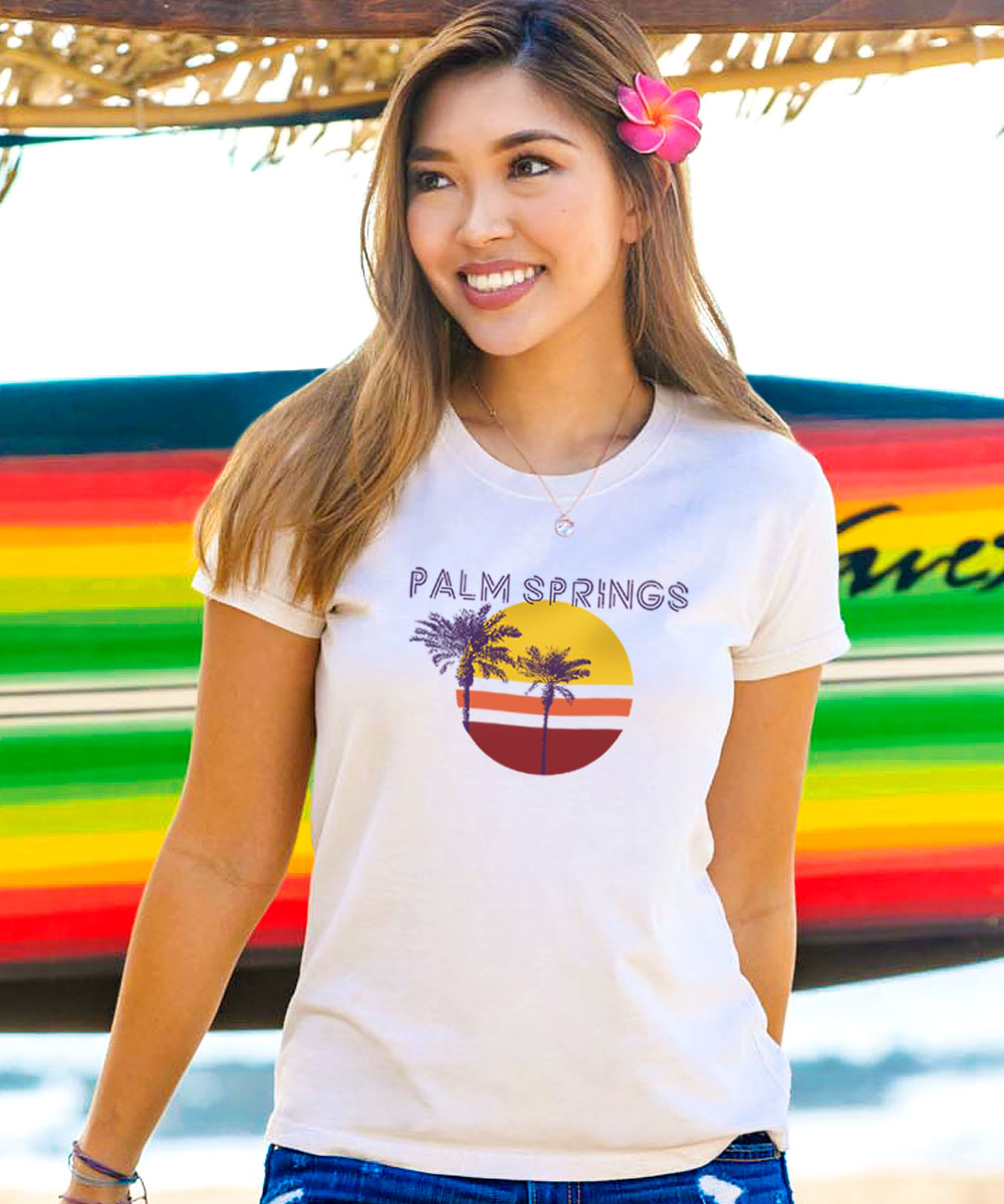 Mod Palm Springs - Coconut Dyed Short Sleeve Crewneck T-Shirt 3 Mod Palm Springs - Coconut Dyed Short Sleeve Crewneck T-Shirt