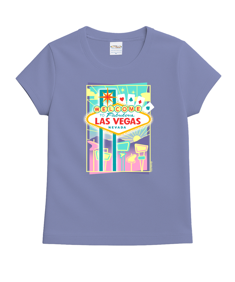Mod Vegas Sign - Lavender Dyed Short Sleeve Crewneck T-Shirt 1 Mod Vegas Sign - Lavender Dyed Short Sleeve Crewneck T-Shirt