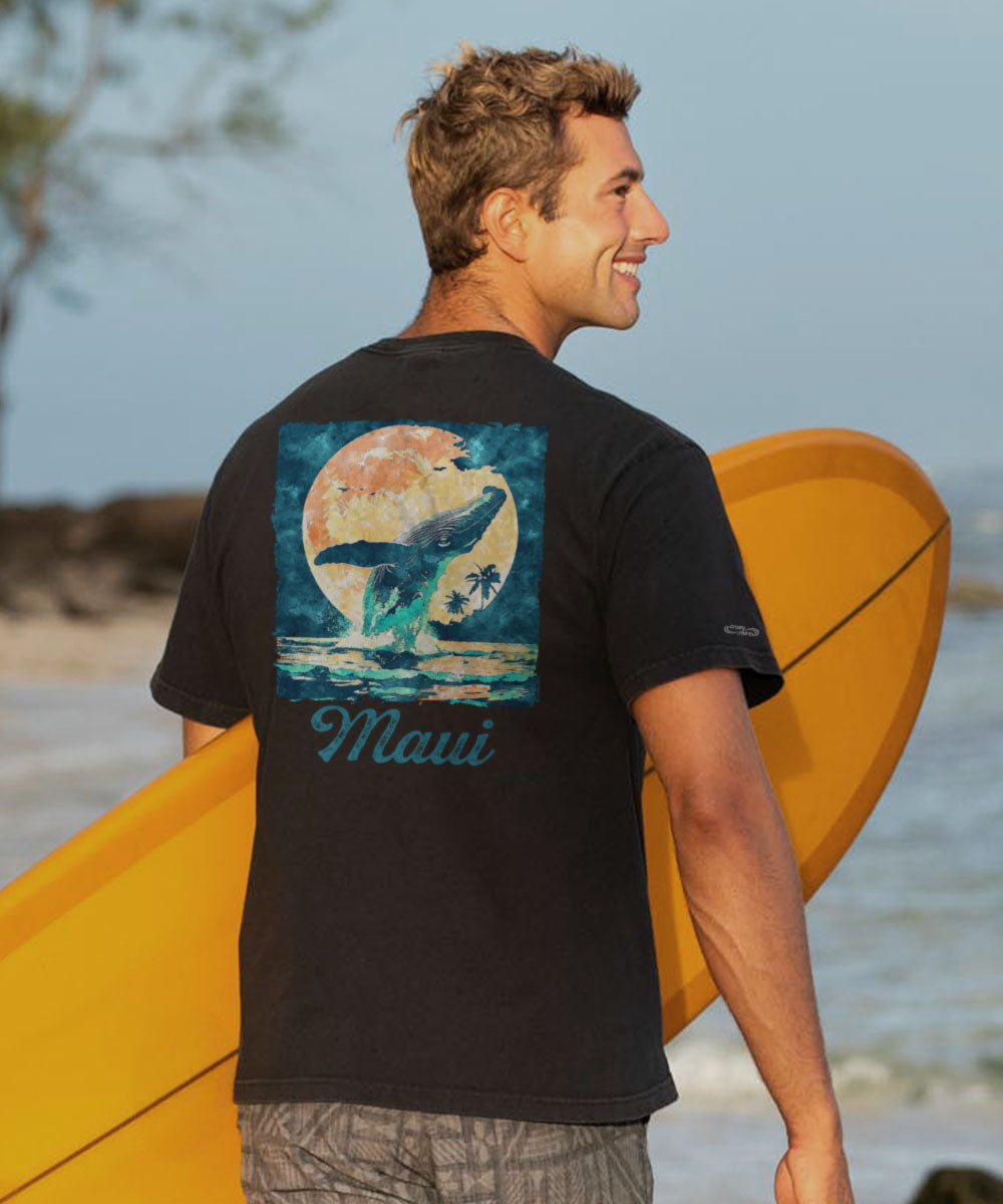 Moonlight Whale - Black Short Sleeve Crewneck T-Shirt 2 Moonlight Whale - Black Short Sleeve Crewneck T-Shirt