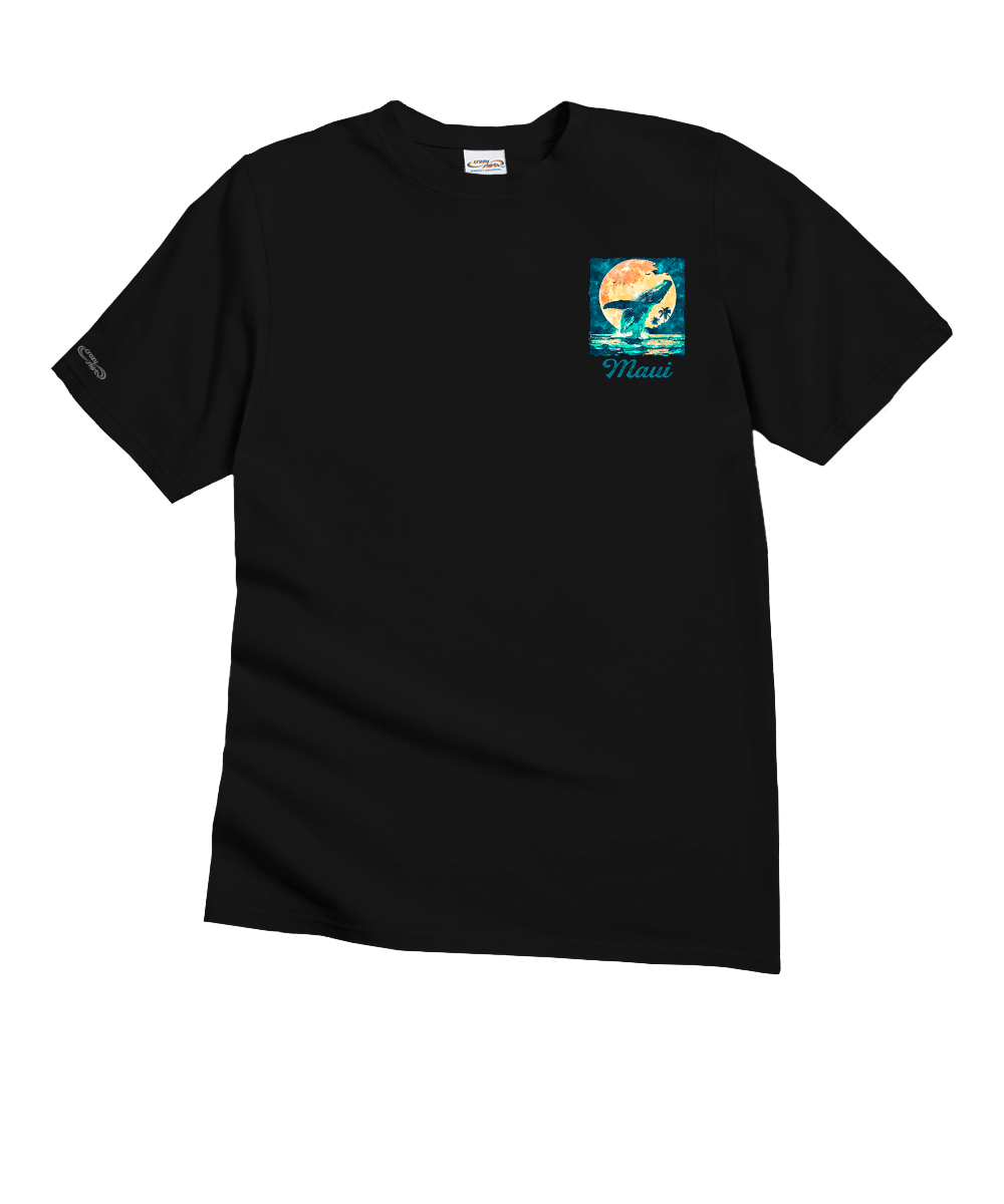 Moonlight Whale - Black Short Sleeve Crewneck T-Shirt 4 Moonlight Whale - Black Short Sleeve Crewneck T-Shirt