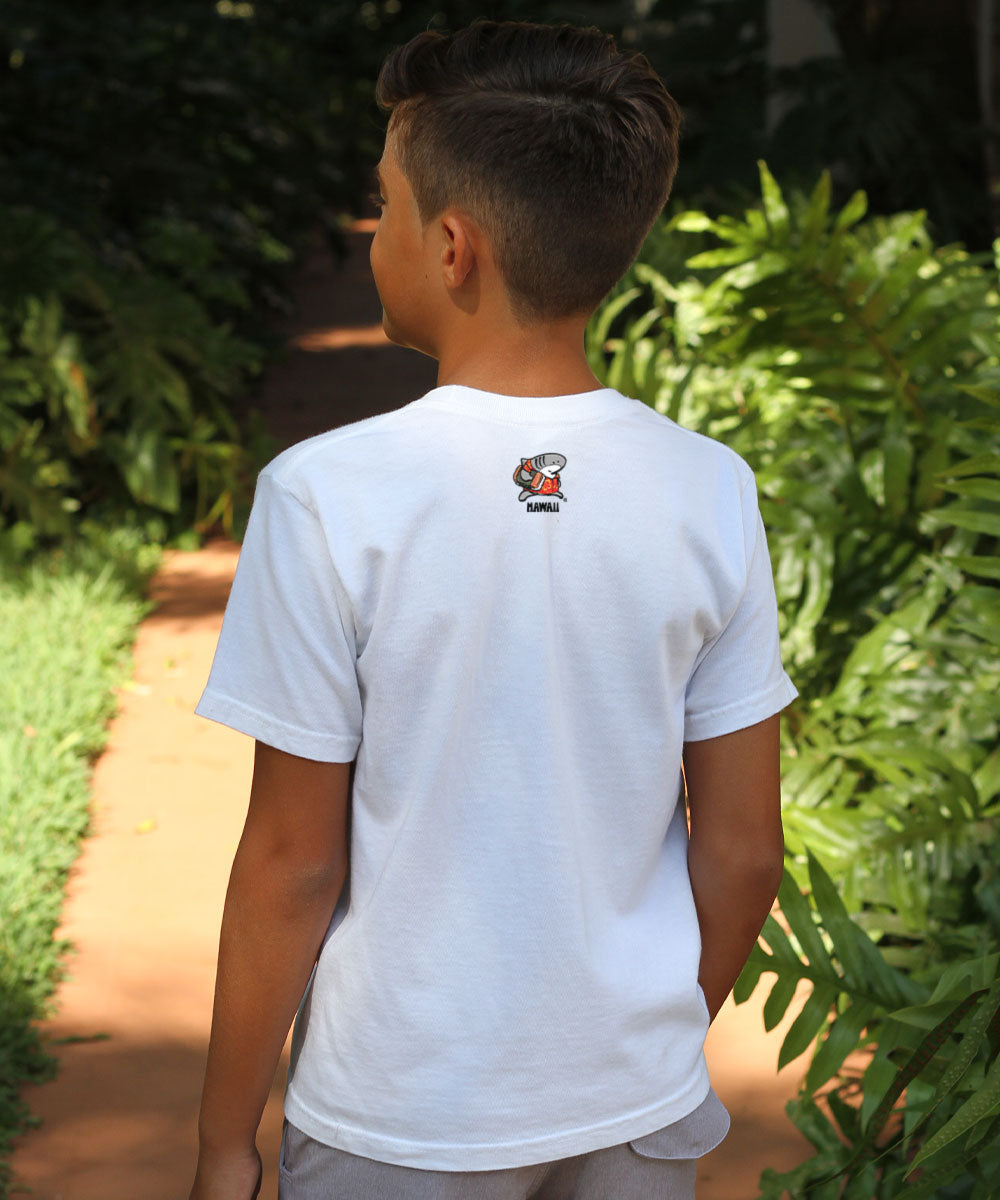 Musubi Sharka™ - White Short Sleeve Crewneck T-Shirt 3 Musubi Sharka™ - White Short Sleeve Crewneck T-Shirt