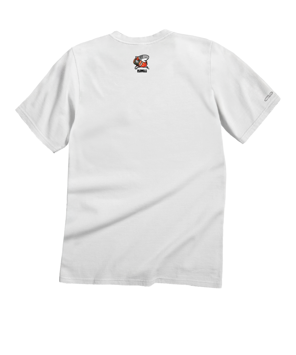 Musubi Sharka™ - White Short Sleeve Crewneck T-Shirt 4 Musubi Sharka™ - White Short Sleeve Crewneck T-Shirt
