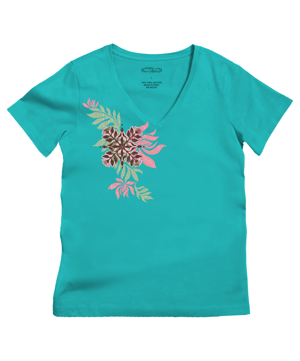 Nonohi Pua - Ocean Short Sleeve Pima V-Neck T-Shirt 1 Nonohi Pua - Ocean Short Sleeve Pima V-Neck T-Shirt