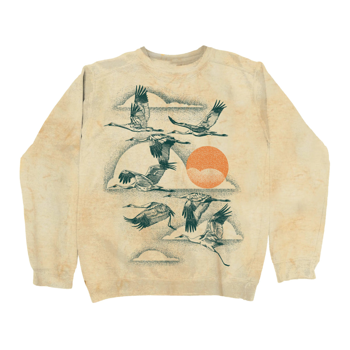 Whooping Crane Tie Dye Sweatshirt