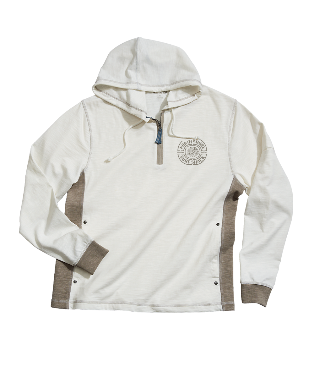 North Shore Surf Shack - Natural/Gray Long Sleeve Longboard Hooded Tee 2 North Shore Surf Shack - Natural/Gray Long Sleeve Longboard Hooded Tee