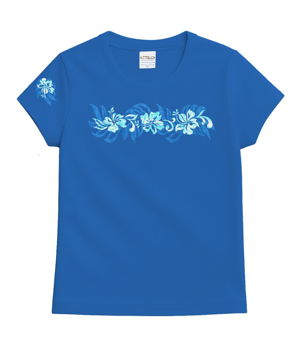 Oceania Stripe - Blue Hawaii Dyed Short Sleeve Crewneck T-Shirt