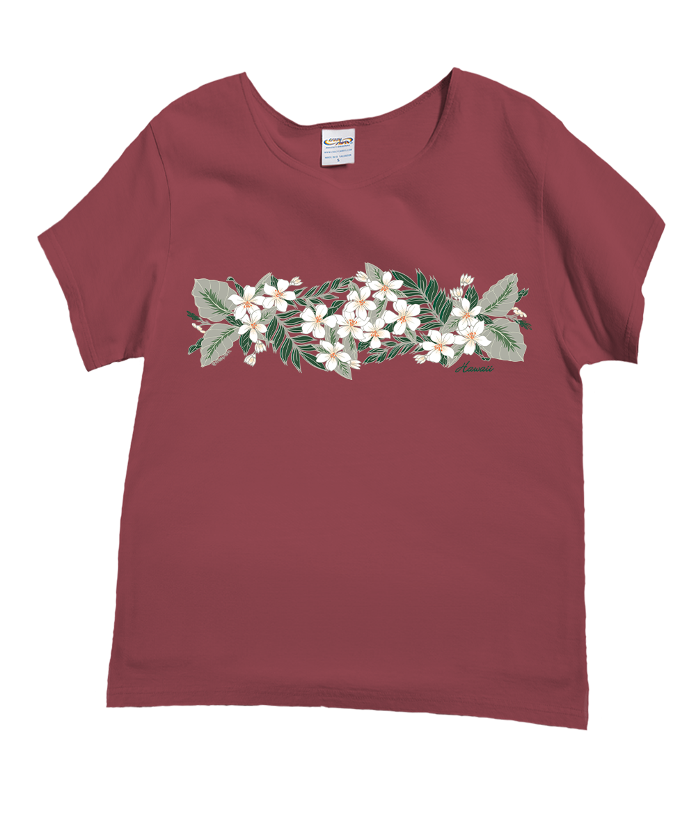 Orange Blossom Band - Paradise Red Dyed Short Sleeve Scoop Neck T-Shirt 1 Orange Blossom Band - Paradise Red Dyed Short Sleeve Scoop Neck T-Shirt