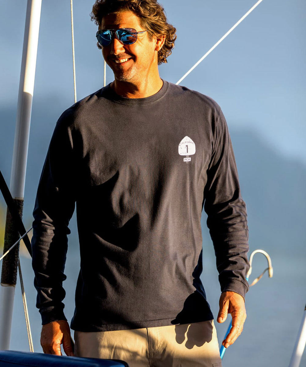 Pacific Coast Highway - Black Long Sleeve Crewneck T-Shirt 3 Pacific Coast Highway - Black Long Sleeve Crewneck T-Shirt