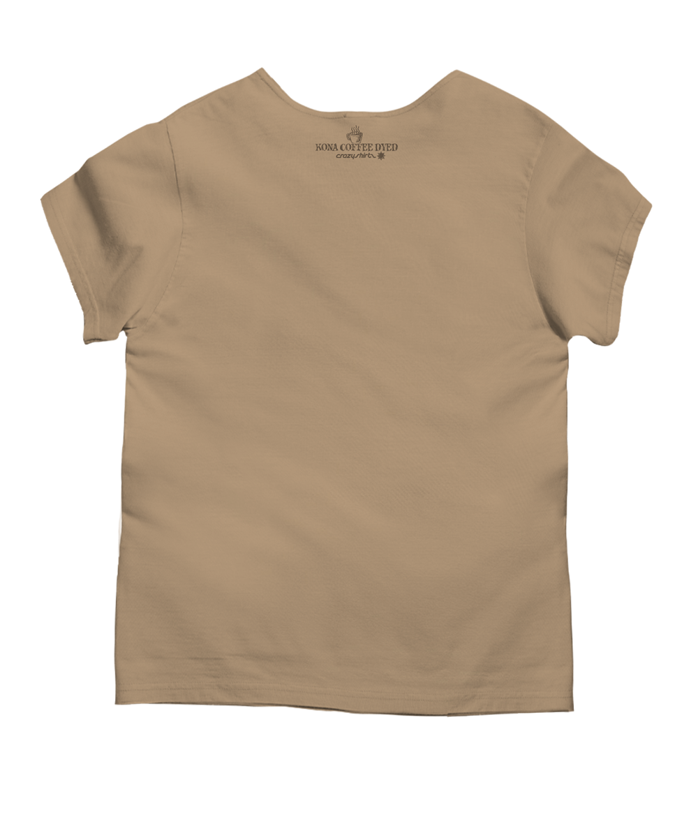 Painted Heart Flag - Kona Coffee Dyed Short Sleeve Scoop Neck T-Shirt 4 Painted Heart Flag - Kona Coffee Dyed Short Sleeve Scoop Neck T-Shirt