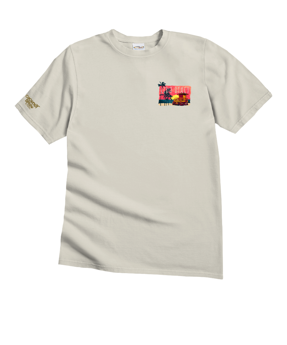 Painted Lido Beach - Coconut Dyed Short Sleeve Crewneck T-Shirt 4 Painted Lido Beach - Coconut Dyed Short Sleeve Crewneck T-Shirt