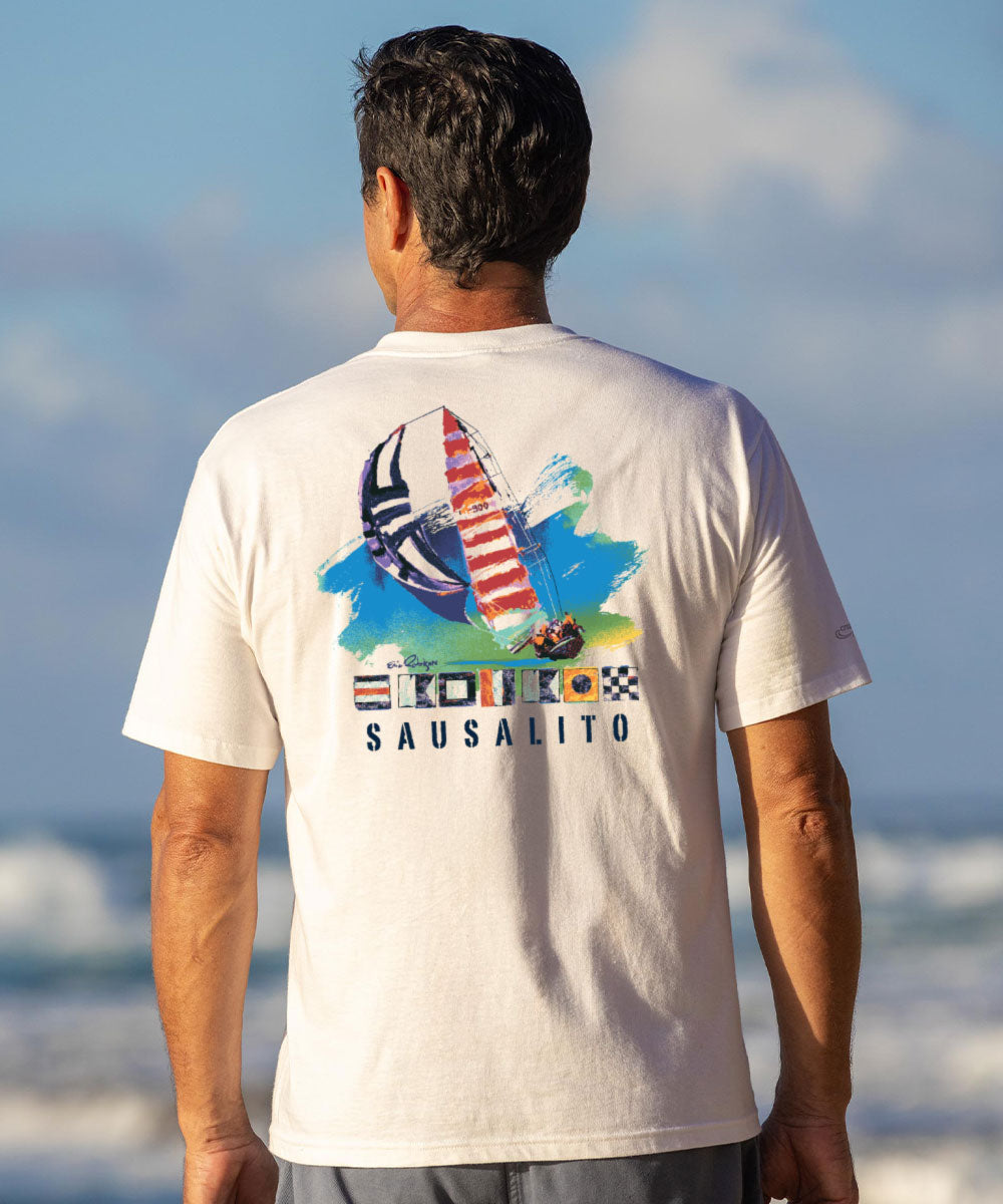 Painted Sails - White Short Sleeve Crewneck T-Shirt 2 Painted Sails - White Short Sleeve Crewneck T-Shirt