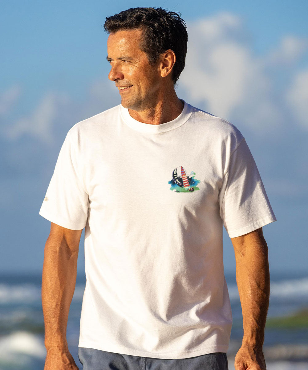 Painted Sails - White Short Sleeve Crewneck T-Shirt 3 Painted Sails - White Short Sleeve Crewneck T-Shirt