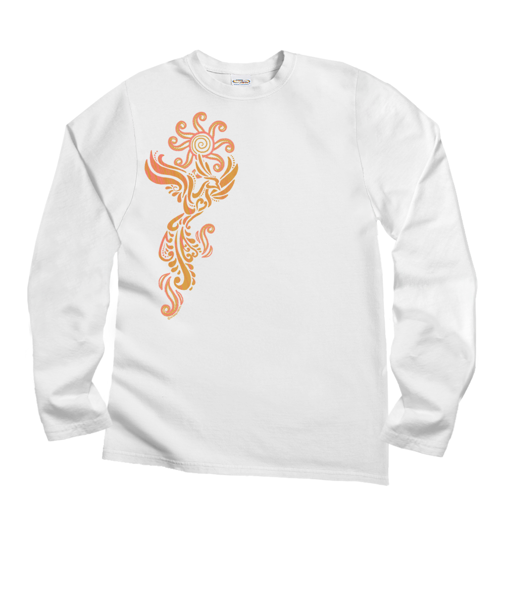 Phoenix - White Long Sleeve Crewneck T-Shirt 1 Phoenix - White Long Sleeve Crewneck T-Shirt