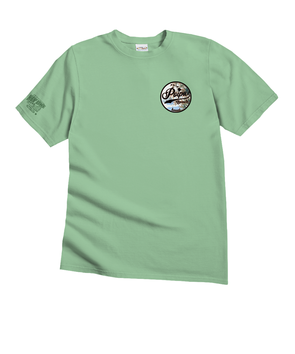 Poipu Beach Cruisin - Key Lime Dyed Short Sleeve Crewneck T-Shirt 2 Poipu Beach Cruisin - Key Lime Dyed Short Sleeve Crewneck T-Shirt