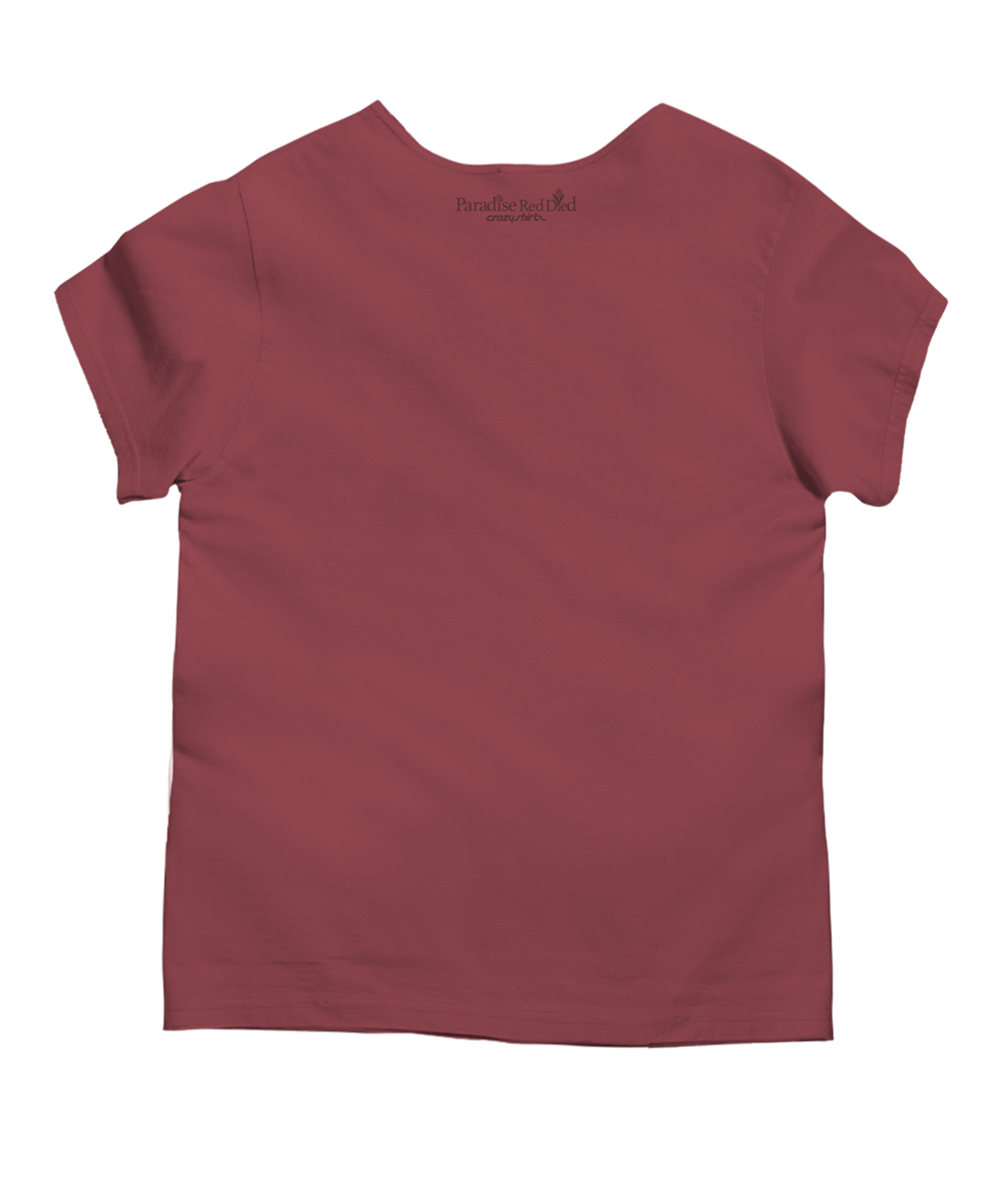 Polynesian Monstera - Paradise Red Dyed Short Sleeve Scoop Neck T-Shirt 4 Polynesian Monstera - Paradise Red Dyed Short Sleeve Scoop Neck T-Shirt