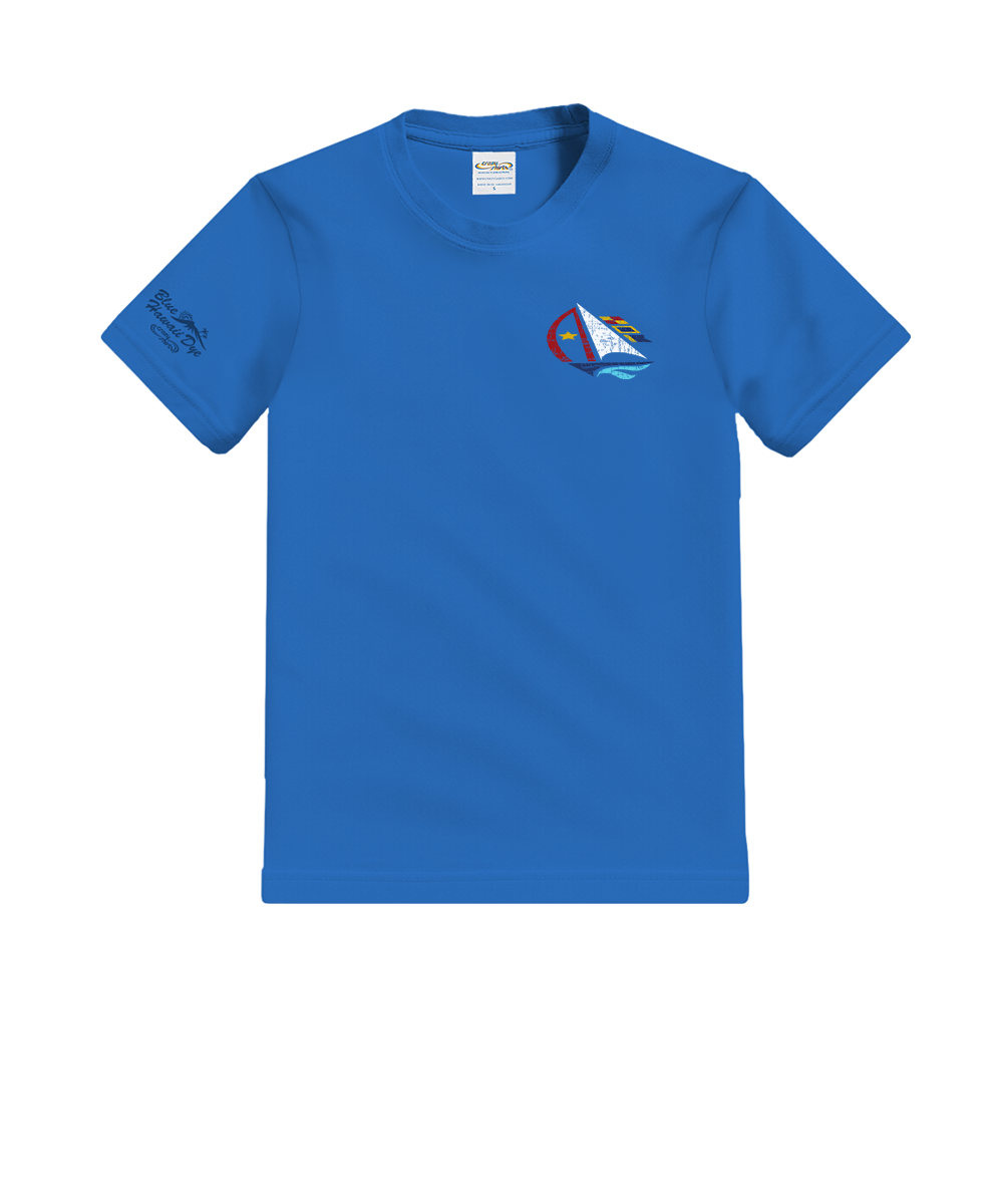 Port America - Blue Hawaii Dyed Short Sleeve Crewneck T-Shirt 2 Port America - Blue Hawaii Dyed Short Sleeve Crewneck T-Shirt