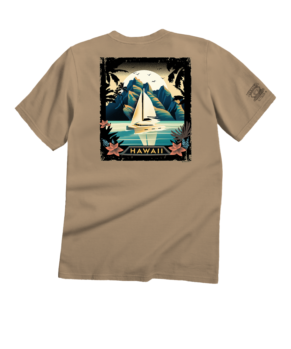Poster Of Paradise - Kona Coffee Dyed Short Sleeve Crewneck T-Shirt 1 Poster Of Paradise - Kona Coffee Dyed Short Sleeve Crewneck T-Shirt