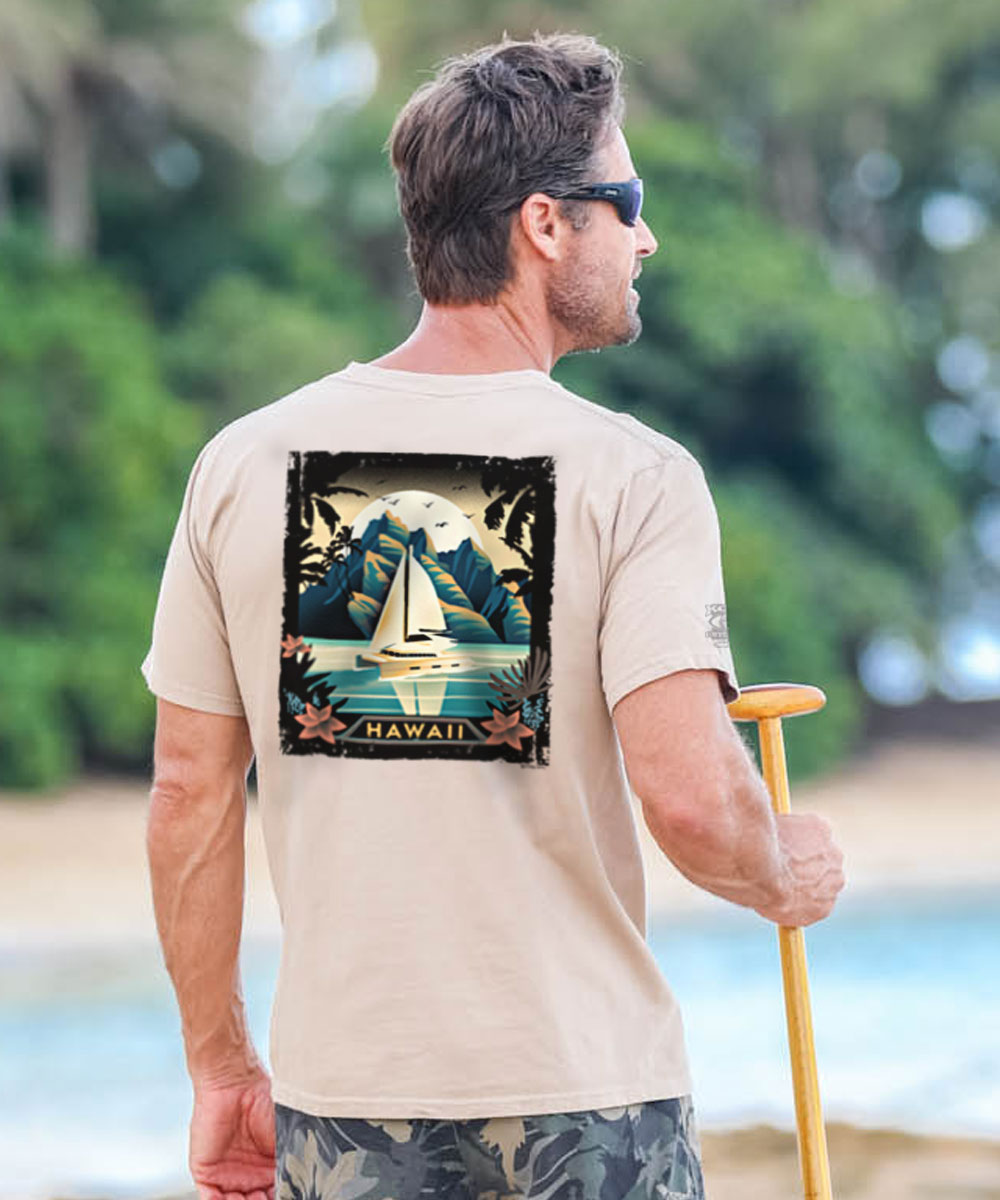 Poster Of Paradise - Kona Coffee Dyed Short Sleeve Crewneck T-Shirt 2 Poster Of Paradise - Kona Coffee Dyed Short Sleeve Crewneck T-Shirt