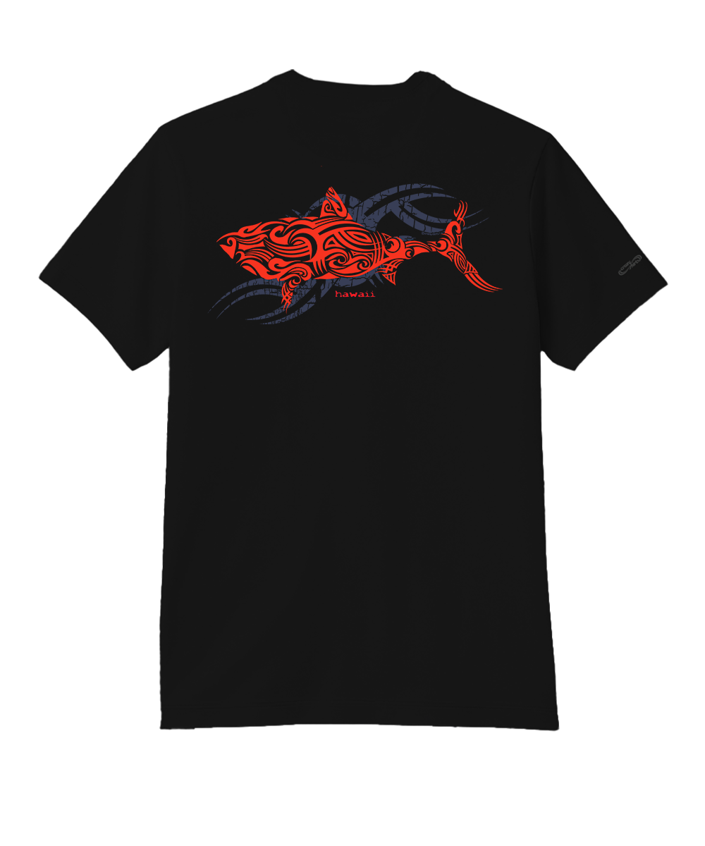 Red Shark - Jet Black Short Sleeve Pima T-Shirt 1 Red Shark - Jet Black Short Sleeve Pima T-Shirt
