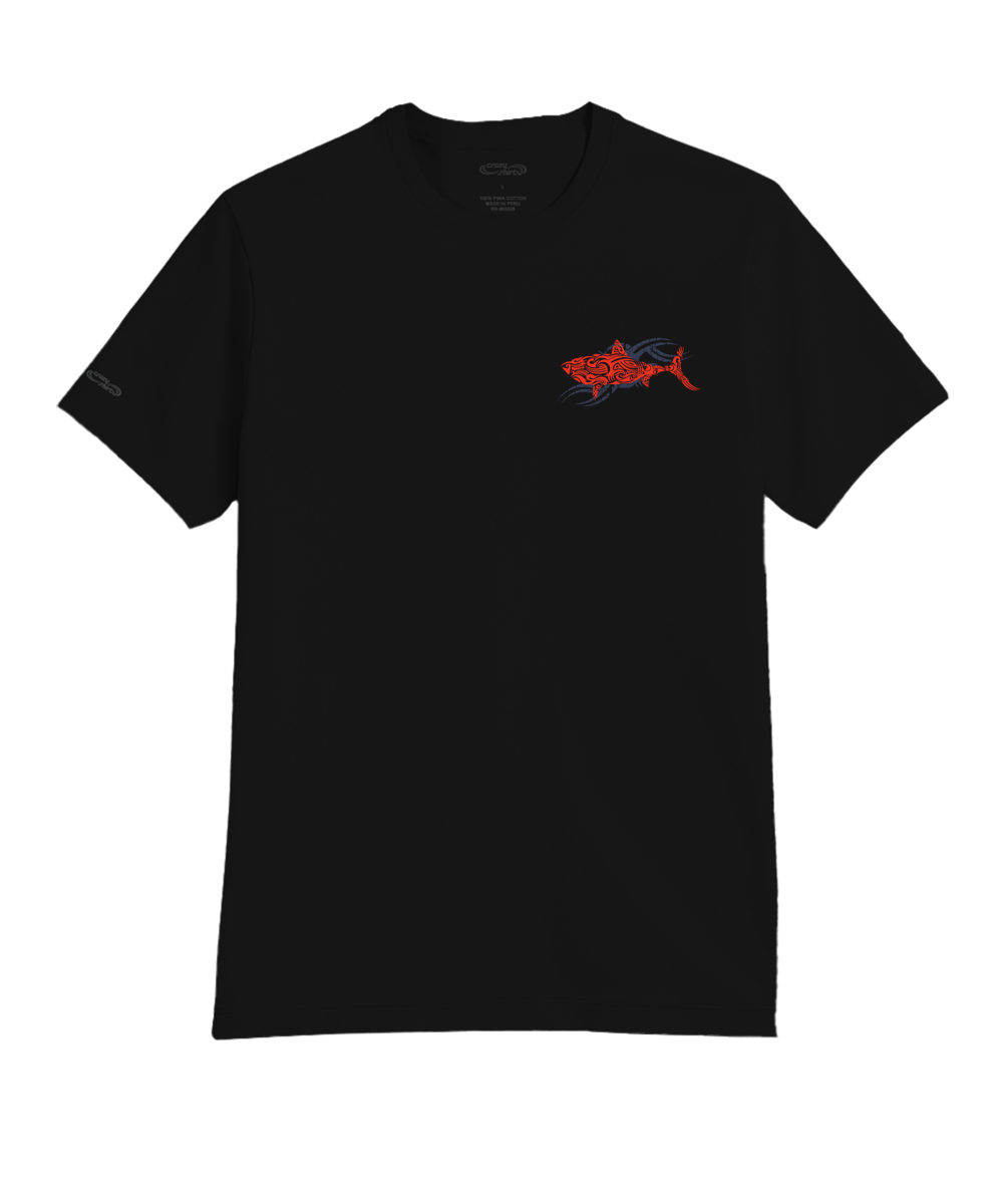 Red Shark - Jet Black Short Sleeve Pima T-Shirt 2 Red Shark - Jet Black Short Sleeve Pima T-Shirt