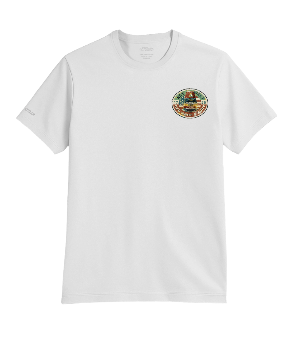 Red White Buoy - White Short Sleeve Pima T-Shirt 4 Red White Buoy - White Short Sleeve Pima T-Shirt