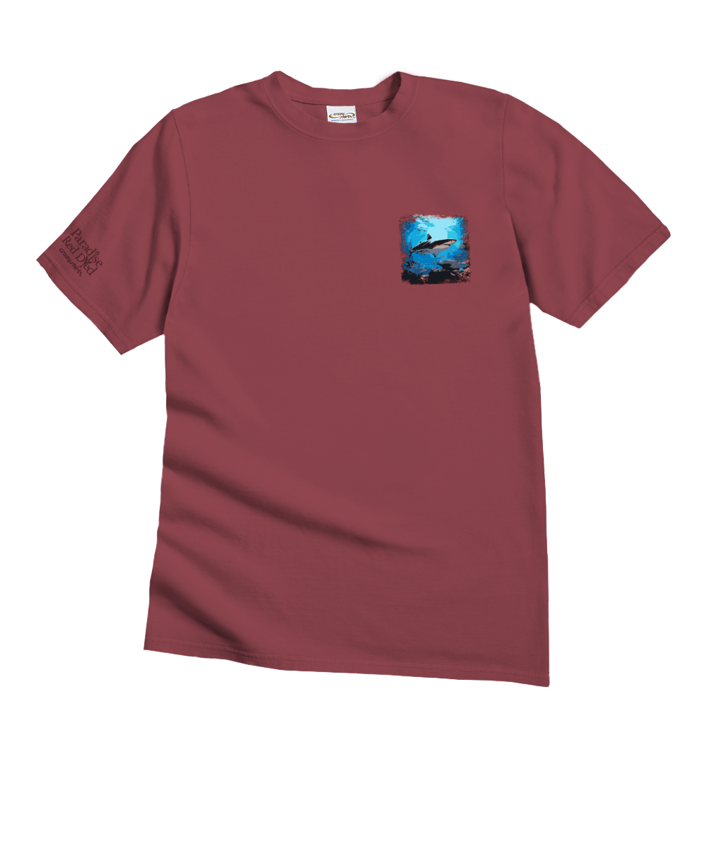Reef Shark - Paradise Red Dyed Short Sleeve Crewneck T-Shirt 4 Reef Shark - Paradise Red Dyed Short Sleeve Crewneck T-Shirt