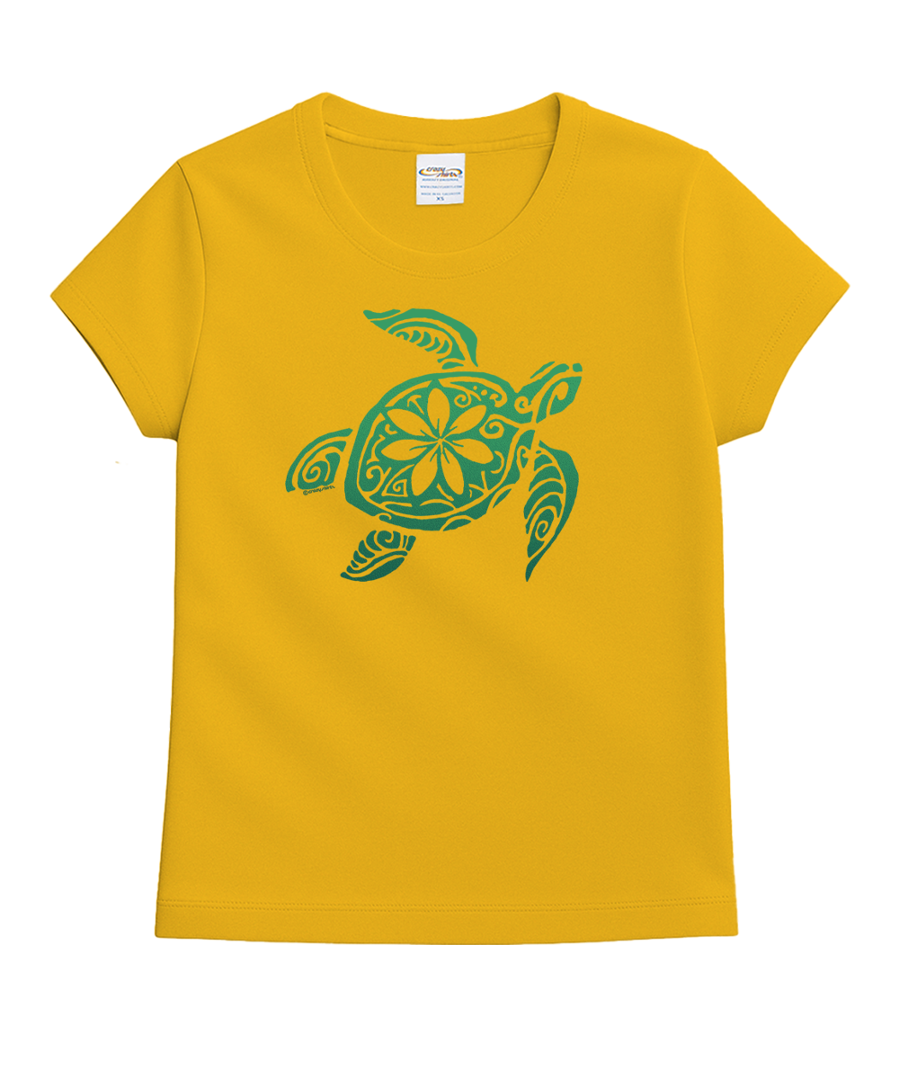 Retro Honu Floral - Pineapple Dyed Short Sleeve Crewneck T-Shirt