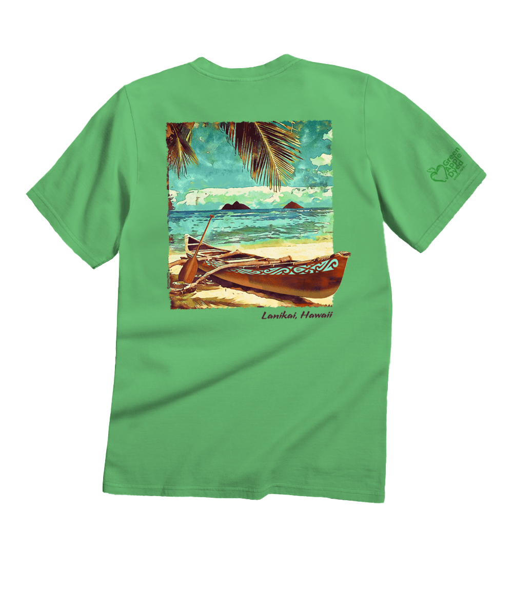 Retro Lanikai - Green Apple Dyed Short Sleeve Crewneck T-Shirt