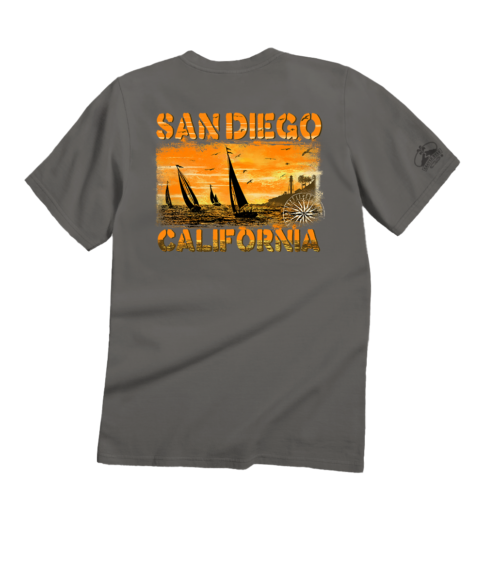 Sailboats - Crater Dyed® Short Sleeve Crewneck T-Shirt