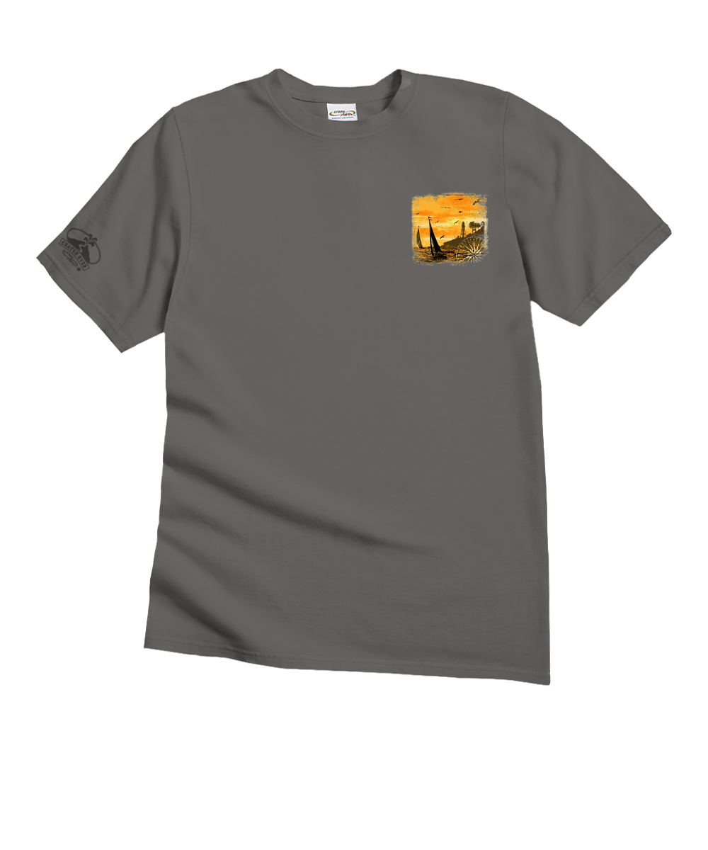 Sailboats - Crater Dyed® Short Sleeve Crewneck T-Shirt 2 Sailboats - Crater Dyed® Short Sleeve Crewneck T-Shirt