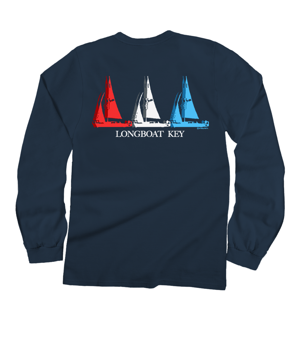 Sails Blu - Navy Long Sleeve Crewneck T-Shirt 1 Sails Blu - Navy Long Sleeve Crewneck T-Shirt