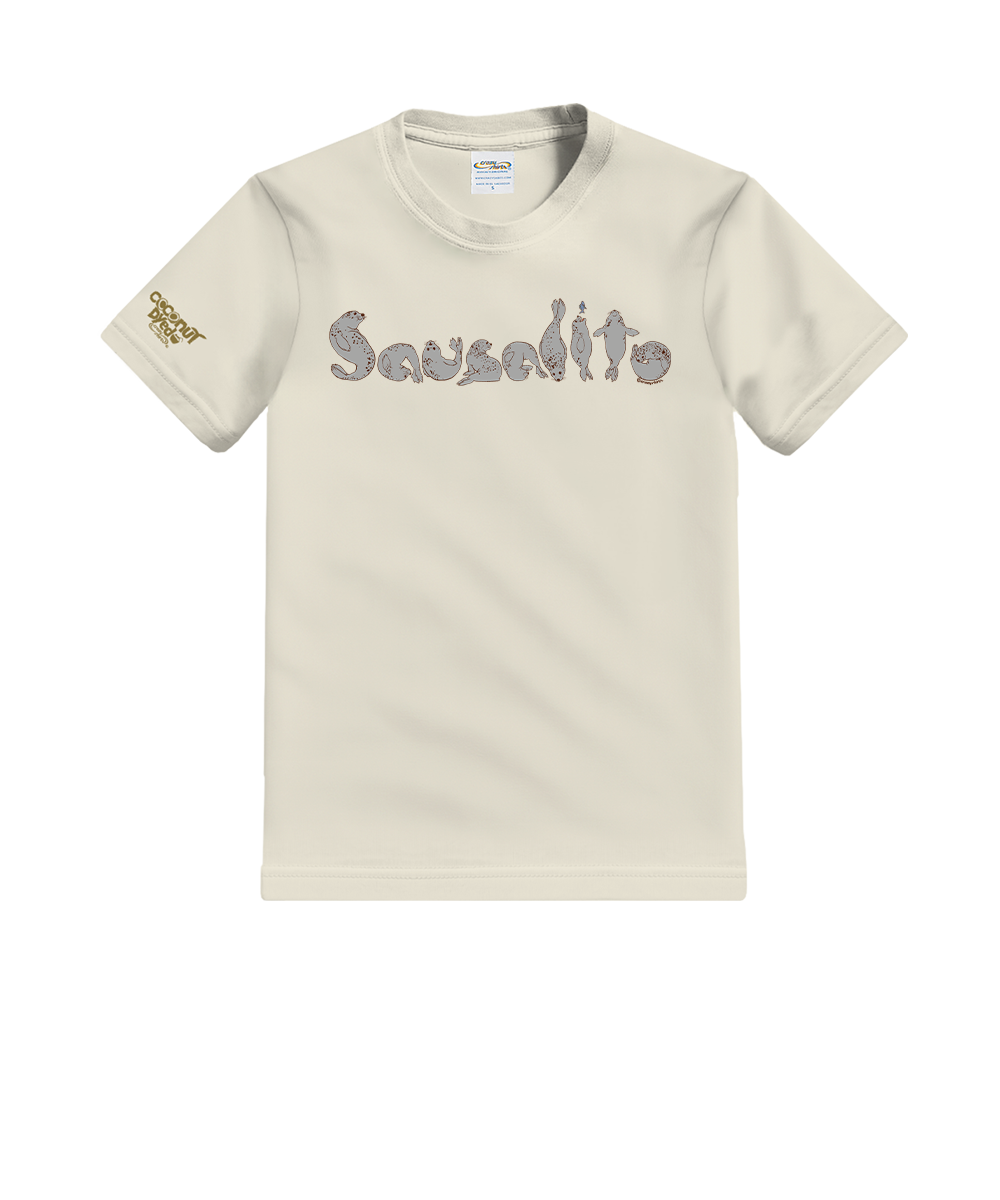 Sausalito Seals Sketch - Coconut Dyed Short Sleeve Crewneck T-Shirt