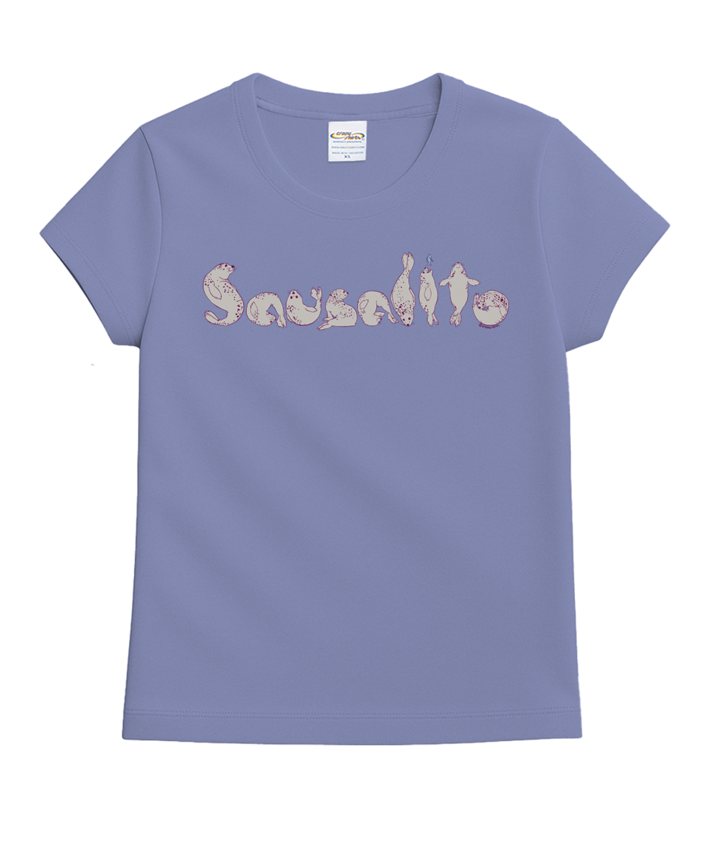 Sausalito Seals Sketch - Lavender Dyed Short Sleeve Crewneck T-Shirt 1 Sausalito Seals Sketch - Lavender Dyed Short Sleeve Crewneck T-Shirt