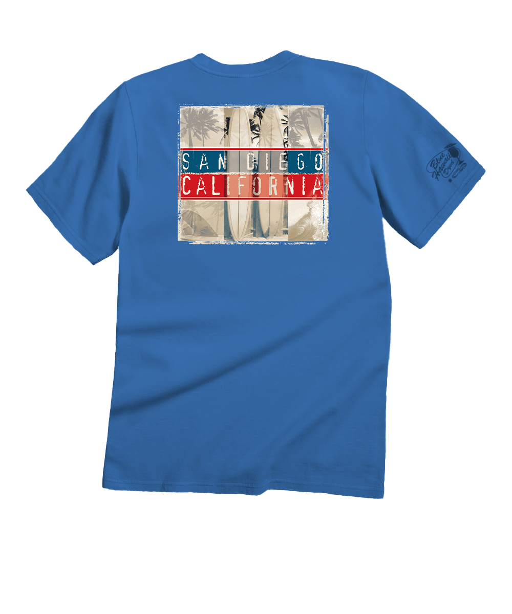 Shadow Surf - Blue Hawaii Dyed Short Sleeve Crewneck T-Shirt 1 Shadow Surf - Blue Hawaii Dyed Short Sleeve Crewneck T-Shirt