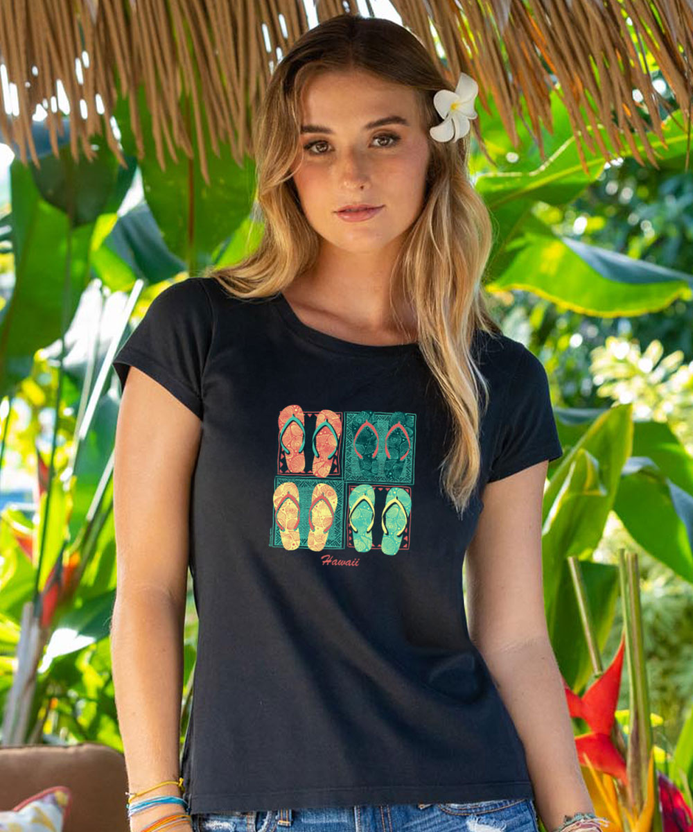 Shell Flops - Jet Black Short Sleeve Pima T-Shirt 2 Shell Flops - Jet Black Short Sleeve Pima T-Shirt