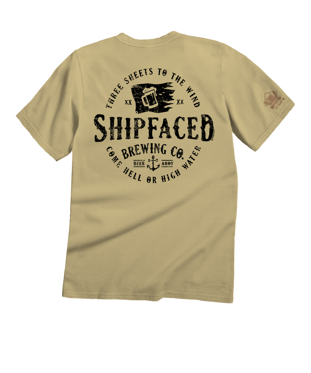 Shipfaced Brew - Beer Dyed Short Sleeve Crewneck T-Shirt 1 Shipfaced Brew - Beer Dyed Short Sleeve Crewneck T-Shirt