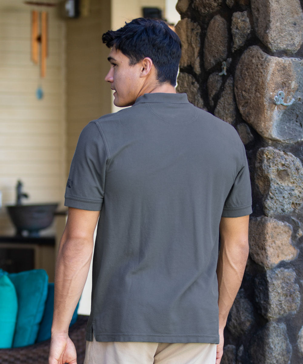 Sketchy Palm - Crater Dyed® Short Sleeve Oceanfront Polo Shirt 3 Sketchy Palm - Crater Dyed® Short Sleeve Oceanfront Polo Shirt