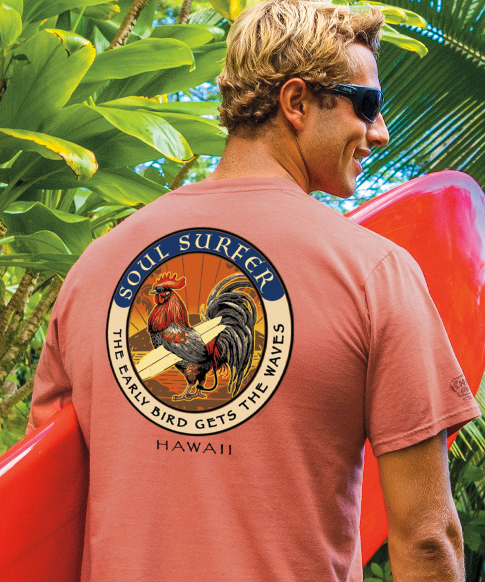 Soul Surfer Rooster - Chile Dyed Short Sleeve Crewneck T-Shirt 2 Soul Surfer Rooster - Chile Dyed Short Sleeve Crewneck T-Shirt