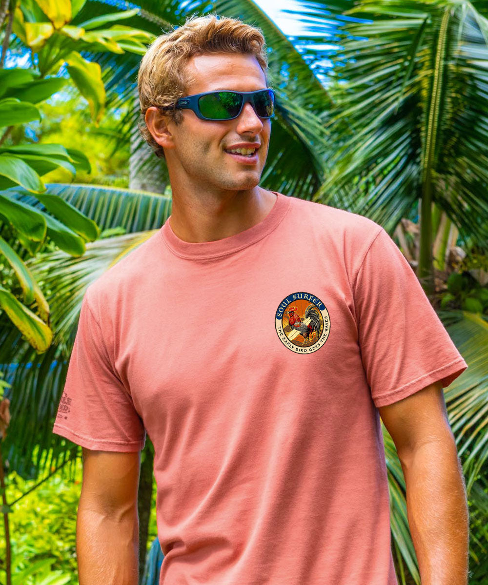 Soul Surfer Rooster - Chile Dyed Short Sleeve Crewneck T-Shirt 3 Soul Surfer Rooster - Chile Dyed Short Sleeve Crewneck T-Shirt