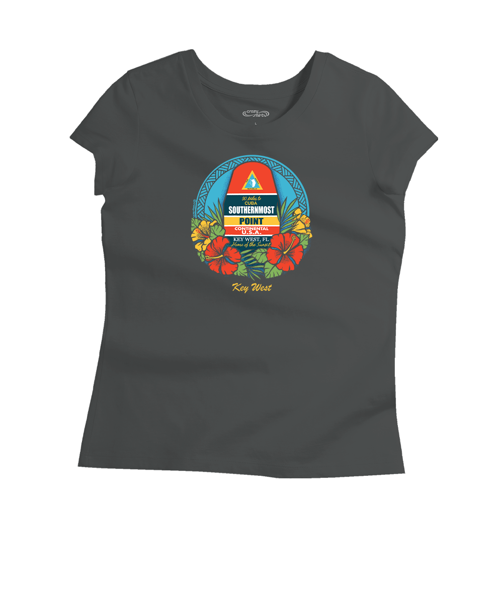 Southernmost Bouy - Graphite Short Sleeve Pima T-Shirt 1 Southernmost Bouy - Graphite Short Sleeve Pima T-Shirt
