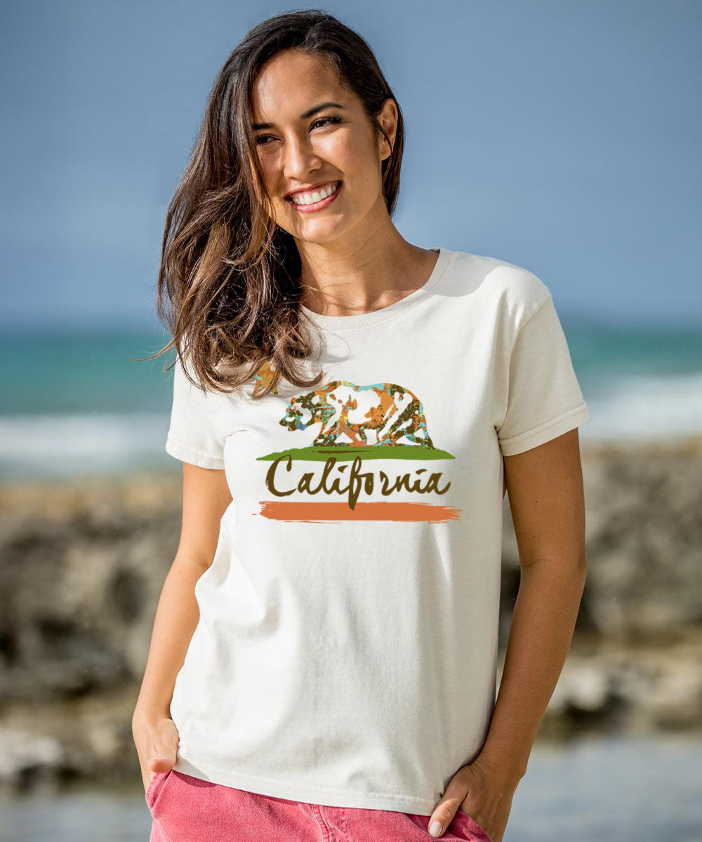 Splatter Bear - Coconut Dyed Short Sleeve Crewneck T-Shirt 2 Splatter Bear - Coconut Dyed Short Sleeve Crewneck T-Shirt