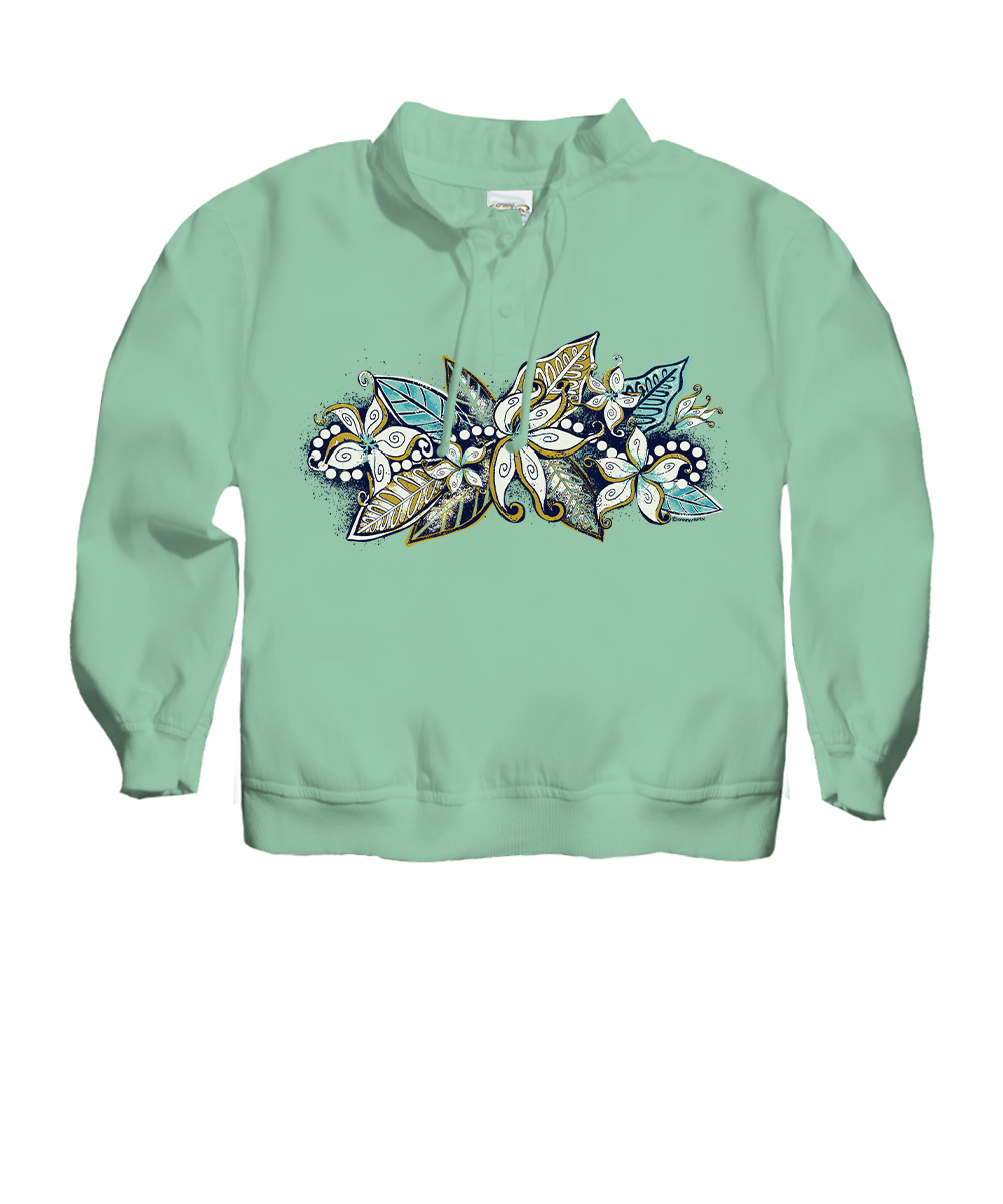 Stranded Mokihana - Key Lime Dyed Long Sleeve Lightweight Pullover