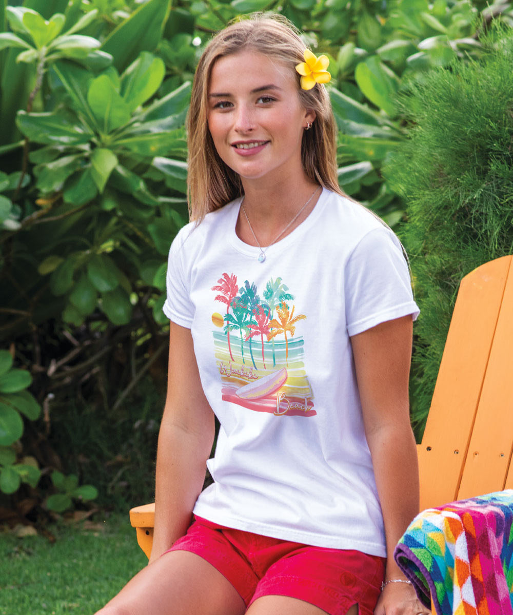 Surf Anywhere - White Short Sleeve Crewneck T-Shirt 2 Surf Anywhere - White Short Sleeve Crewneck T-Shirt